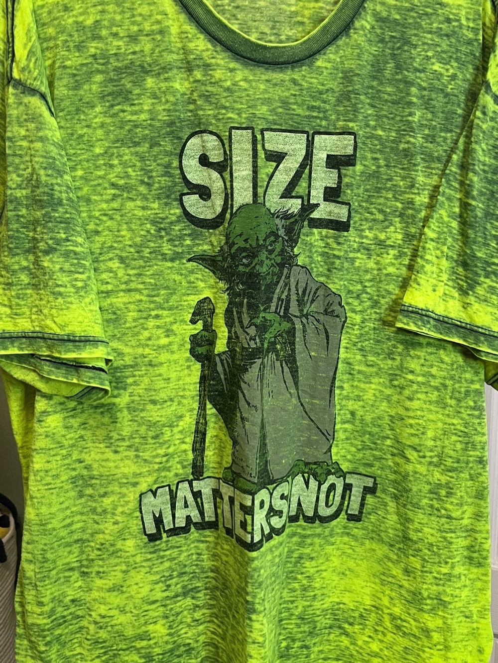 Vintage Star Wars Yoda 'Size Matters Not' Short Sleeve Tee Mens Sz 2XL